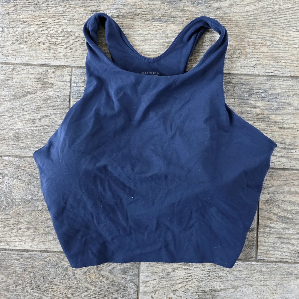 Athleta Women's Navy Blue Athletic Tank Top Sports Bra Sz XL extra Large